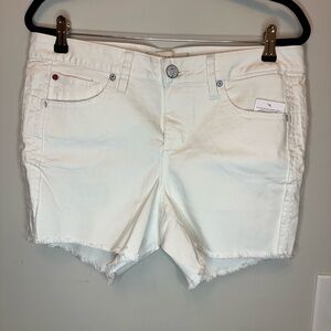 White Jean Shorts Sz 14